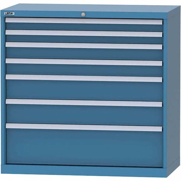 LISTA - 7 Drawer, 84 Compartment Red Steel Modular Storage Cabinet - Americas Industrial Supply