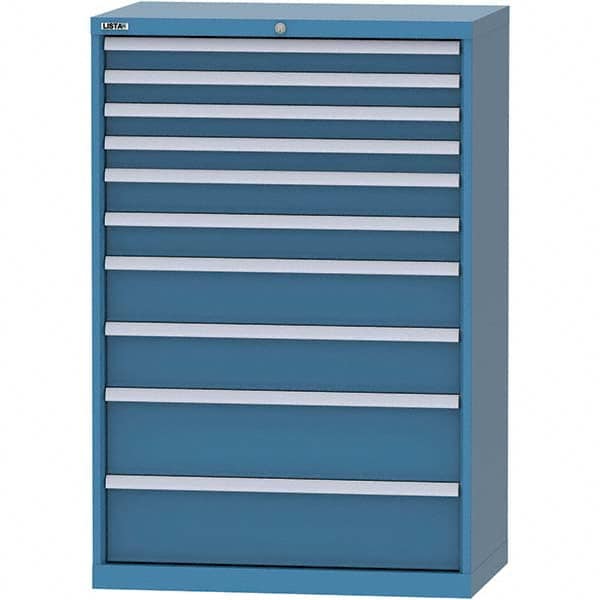 LISTA - 10 Drawer, 84 Compartment Bright Blue Steel Modular Storage Cabinet - Americas Industrial Supply