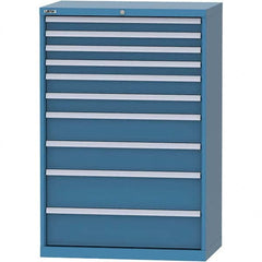 LISTA - 10 Drawer, 84 Compartment Bright Blue Steel Modular Storage Cabinet - Americas Industrial Supply