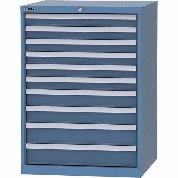 LISTA - 10 Drawer, 45 Compartment Bright Blue Steel Modular Storage Cabinet - Americas Industrial Supply