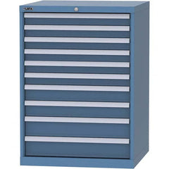 LISTA - 10 Drawer, 45 Compartment Bright Blue Steel Modular Storage Cabinet - Americas Industrial Supply