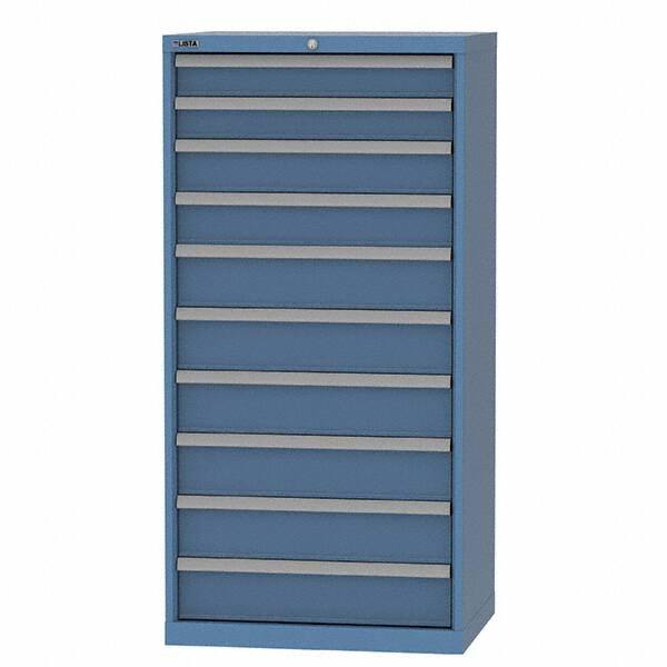 LISTA - 10 Drawer, 93 Compartment Bright Blue Steel Modular Storage Cabinet - Americas Industrial Supply