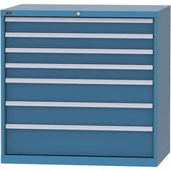 LISTA - 7 Drawer, 99 Compartment Bright Blue Steel Modular Storage Cabinet - Americas Industrial Supply