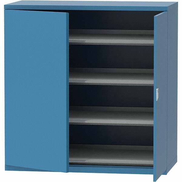LISTA - 84 Compartment Bright Blue Steel Modular Storage Cabinet - Americas Industrial Supply
