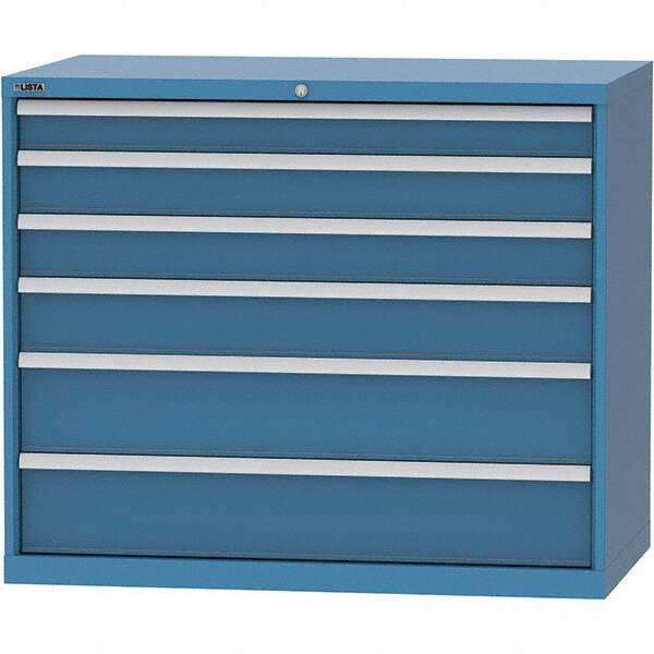 LISTA - 6 Drawer, 99 Compartment Bright Blue Steel Modular Storage Cabinet - Americas Industrial Supply