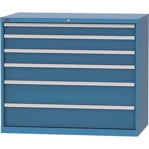 LISTA - 6 Drawer, 99 Compartment Bright Blue Steel Modular Storage Cabinet - Americas Industrial Supply