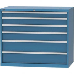 LISTA - 6 Drawer, 99 Compartment Bright Blue Steel Modular Storage Cabinet - Americas Industrial Supply