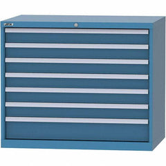 LISTA - 7 Drawer, 99 Compartment Bright Blue Steel Modular Storage Cabinet - Americas Industrial Supply