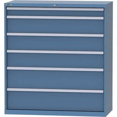LISTA - 6 Drawer, 99 Compartment Bright Blue Steel Modular Storage Cabinet - Americas Industrial Supply