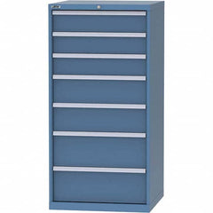 LISTA - 7 Drawer, 45 Compartment Bright Blue Steel Modular Storage Cabinet - Americas Industrial Supply