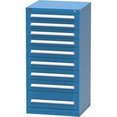 Vidmar - 9 Drawer Bright Blue Steel Modular Storage Cabinet - Americas Industrial Supply