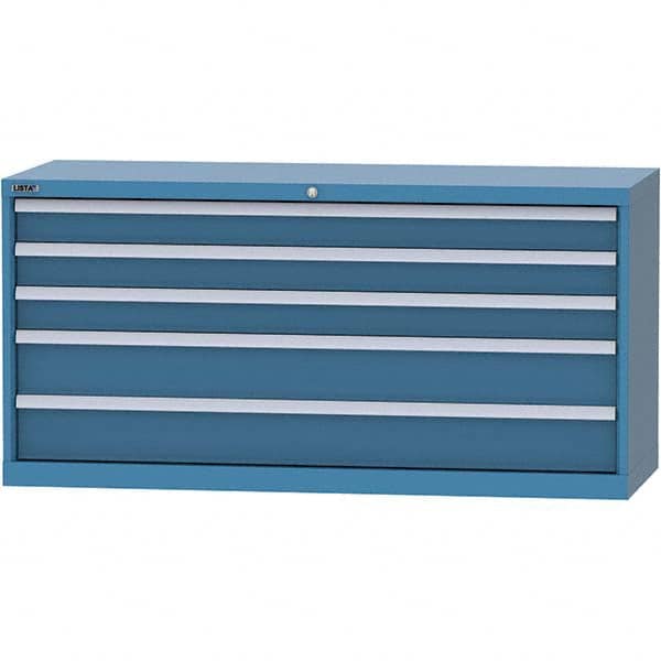 LISTA - 5 Drawer, 84 Compartment Bright Blue Steel Modular Storage Cabinet - Americas Industrial Supply