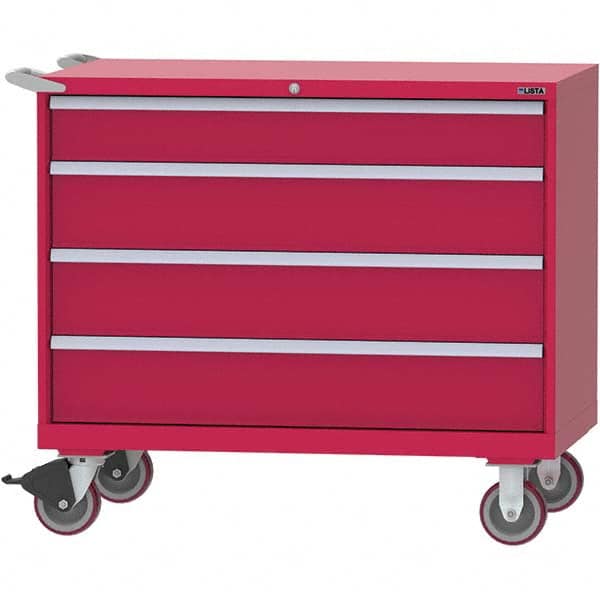 LISTA - 4 Drawer, 99 Compartment Bright Blue Steel Modular Storage Cabinet - Americas Industrial Supply