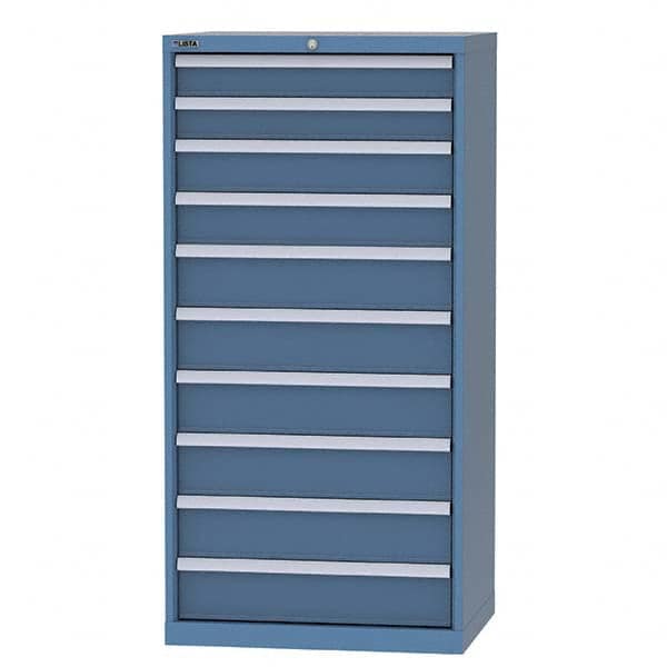 LISTA - 9 Drawer, 124 Compartment Bright Blue Steel Modular Storage Cabinet - Americas Industrial Supply