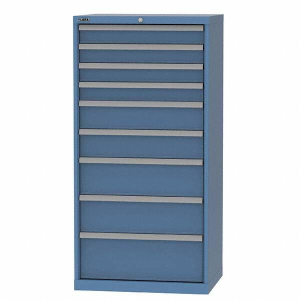 LISTA - 9 Drawer, 124 Compartment Bright Blue Steel Modular Storage Cabinet - Americas Industrial Supply