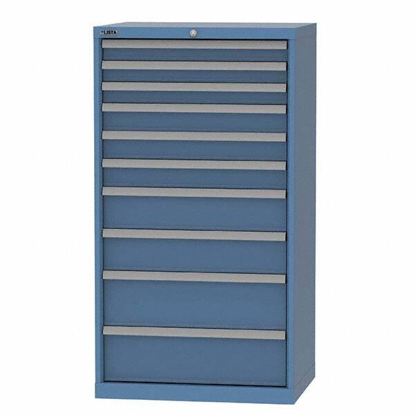 LISTA - 10 Drawer, 124 Compartment Bright Blue Steel Modular Storage Cabinet - Americas Industrial Supply