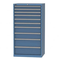 LISTA - 10 Drawer, 124 Compartment Bright Blue Steel Modular Storage Cabinet - Americas Industrial Supply