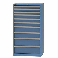 LISTA - 10 Drawer, 124 Compartment Bright Blue Steel Modular Storage Cabinet - Americas Industrial Supply