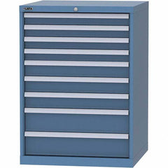 LISTA - 9 Drawer, 45 Compartment Bright Blue Steel Modular Storage Cabinet - Americas Industrial Supply