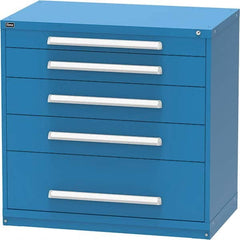 Vidmar - 5 Drawer, 45 Compartment Bright Blue Steel Modular Storage Cabinet - Americas Industrial Supply