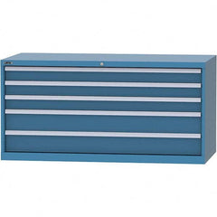 LISTA - 5 Drawer, 84 Compartment Bright Blue Steel Modular Storage Cabinet - Americas Industrial Supply