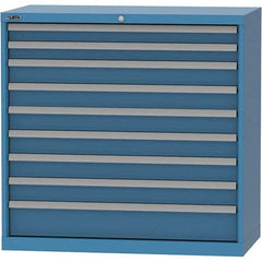 LISTA - 9 Drawer, 84 Compartment Bright Blue Steel Modular Storage Cabinet - Americas Industrial Supply
