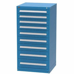 Vidmar - 9 Drawer Bright Blue Steel Modular Storage Cabinet - Americas Industrial Supply