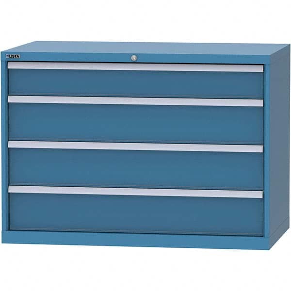 LISTA - 4 Drawer, 99 Compartment Red Steel Modular Storage Cabinet - Americas Industrial Supply
