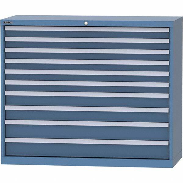 LISTA - 10 Drawer, 99 Compartment Bright Blue Steel Modular Storage Cabinet - Americas Industrial Supply