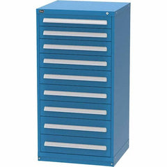 Vidmar - 9 Drawer, 344 Compartment Bright Blue Steel Modular Storage Cabinet - Americas Industrial Supply