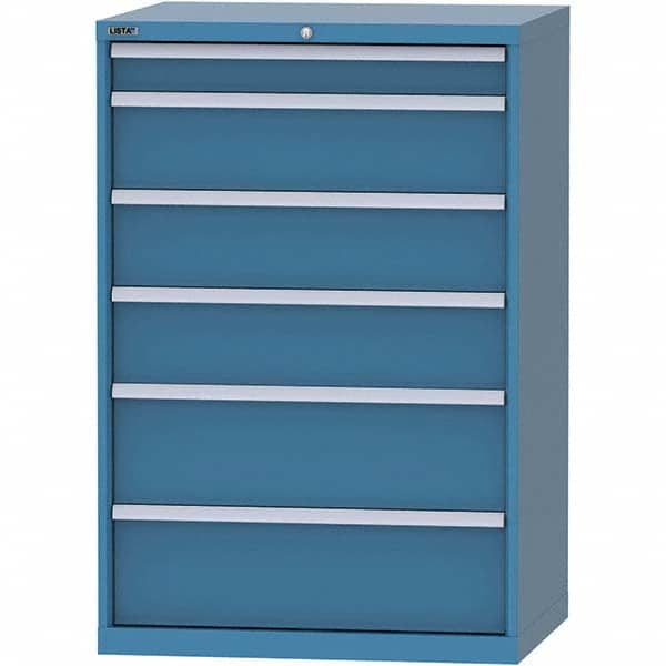LISTA - 6 Drawer, 84 Compartment Bright Blue Steel Modular Storage Cabinet - Americas Industrial Supply
