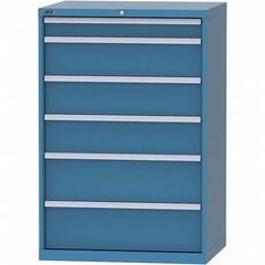 LISTA - 6 Drawer, 84 Compartment Bright Blue Steel Modular Storage Cabinet - Americas Industrial Supply