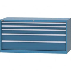 LISTA - 5 Drawer, 84 Compartment Bright Blue Steel Modular Storage Cabinet - Americas Industrial Supply