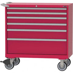 LISTA - 6 Drawer, 84 Compartment Red Steel Modular Storage Cabinet - Americas Industrial Supply