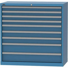 LISTA - 9 Drawer, 84 Compartment Bright Blue Steel Modular Storage Cabinet - Americas Industrial Supply