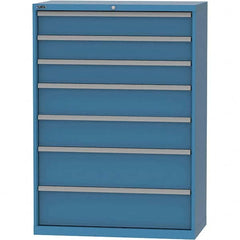 LISTA - 7 Drawer, 84 Compartment Bright Blue Steel Modular Storage Cabinet - Americas Industrial Supply