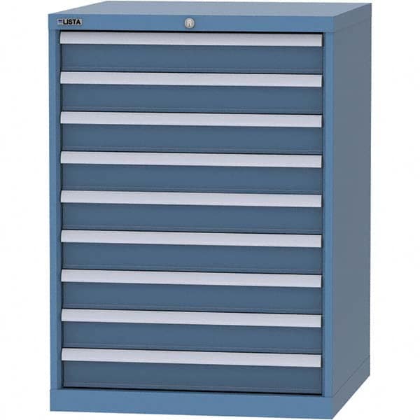 LISTA - 9 Drawer, 45 Compartment Bright Blue Steel Modular Storage Cabinet - Americas Industrial Supply