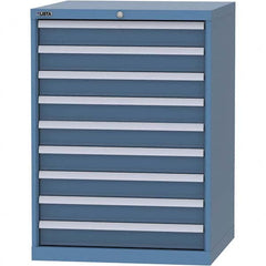 LISTA - 9 Drawer, 45 Compartment Bright Blue Steel Modular Storage Cabinet - Americas Industrial Supply