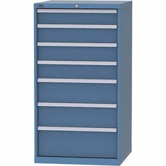 LISTA - 7 Drawer, 45 Compartment Bright Blue Steel Modular Storage Cabinet - Americas Industrial Supply