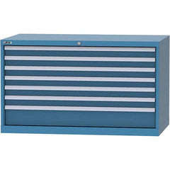 LISTA - 7 Drawer, 99 Compartment Bright Blue Steel Modular Storage Cabinet - Americas Industrial Supply