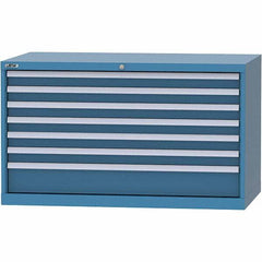 LISTA - 7 Drawer, 99 Compartment Bright Blue Steel Modular Storage Cabinet - Americas Industrial Supply