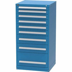 Vidmar - 9 Drawer Bright Blue Steel Modular Storage Cabinet - Americas Industrial Supply