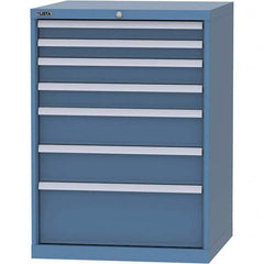 LISTA - 7 Drawer, 45 Compartment Bright Blue Steel Modular Storage Cabinet - Americas Industrial Supply