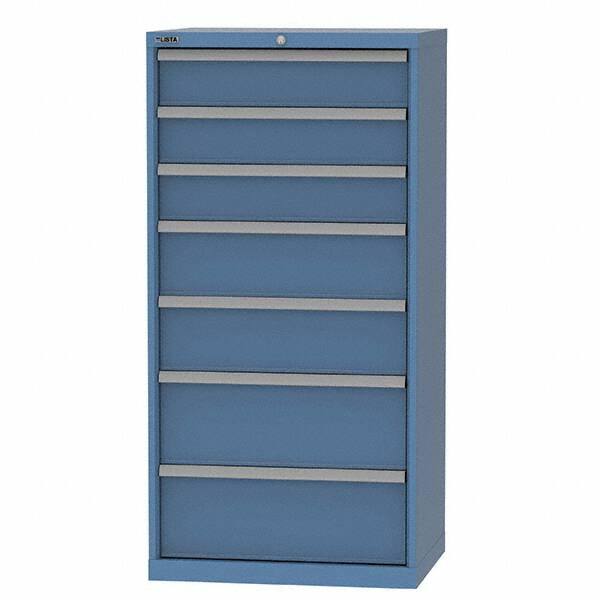 LISTA - 7 Drawer, 124 Compartment Bright Blue Steel Modular Storage Cabinet - Americas Industrial Supply