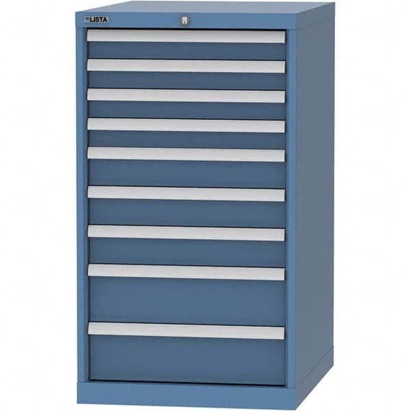 LISTA - 9 Drawer, 99 Compartment Bright Blue Steel Modular Storage Cabinet - Americas Industrial Supply