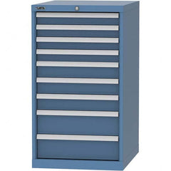 LISTA - 9 Drawer, 99 Compartment Bright Blue Steel Modular Storage Cabinet - Americas Industrial Supply