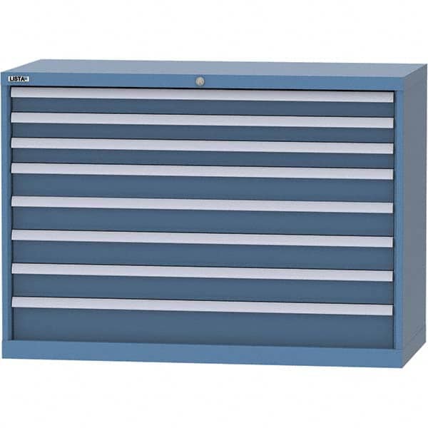 LISTA - 8 Drawer, 99 Compartment Bright Blue Steel Modular Storage Cabinet - Americas Industrial Supply