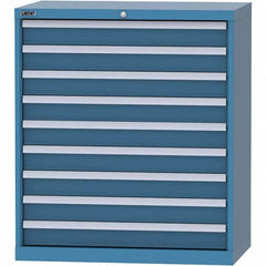 LISTA - 9 Drawer, 84 Compartment Bright Blue Steel Modular Storage Cabinet - Americas Industrial Supply