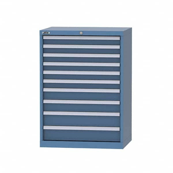 LISTA - 9 Drawer, 124 Compartment Bright Blue Steel Modular Storage Cabinet - Americas Industrial Supply