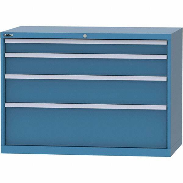 LISTA - 4 Drawer, 99 Compartment Bright Blue Steel Modular Storage Cabinet - Americas Industrial Supply